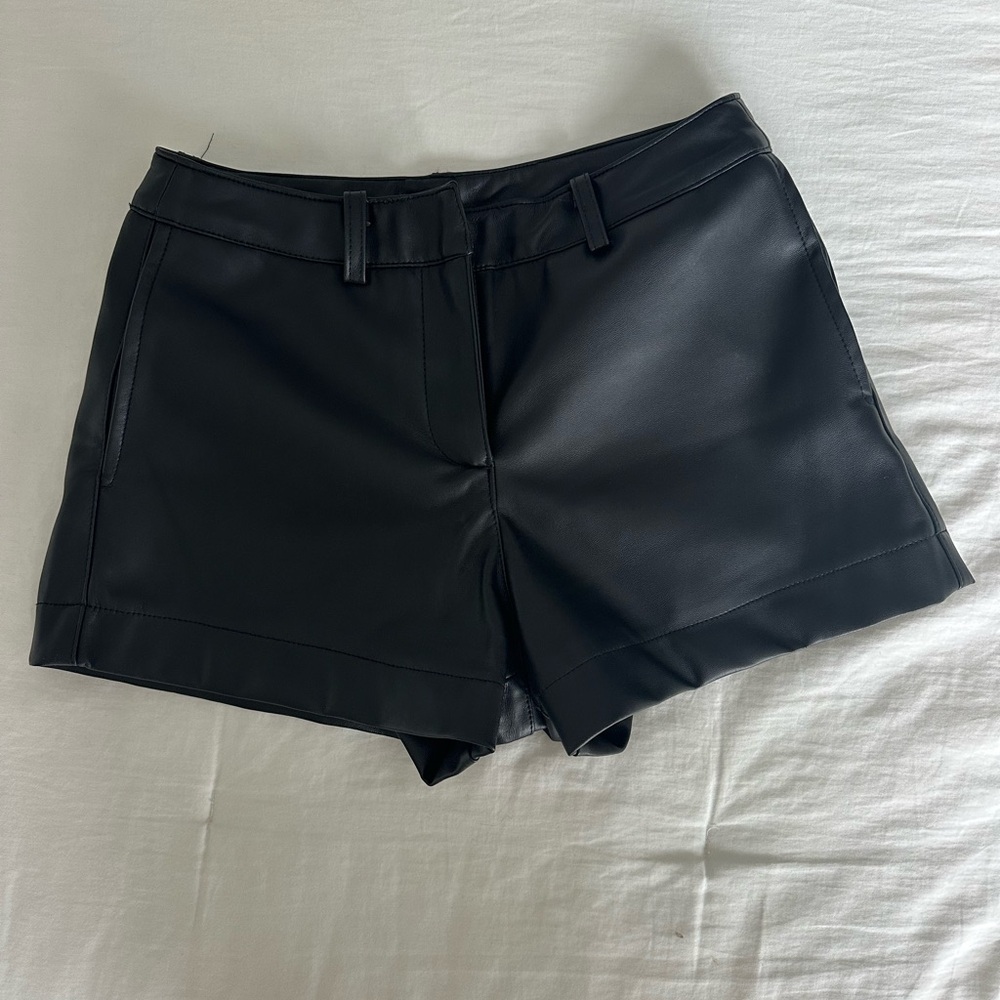 Black Faux Leather Women’s Shorts
